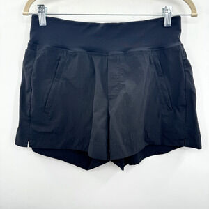 Athleta Trekkie North Shorts Sz 6 Black Pull-On Stretch Hiking Travel Nylon